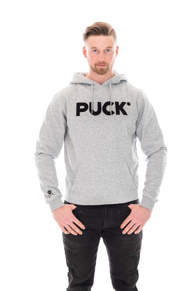 PUCK HOODIE Logo grau