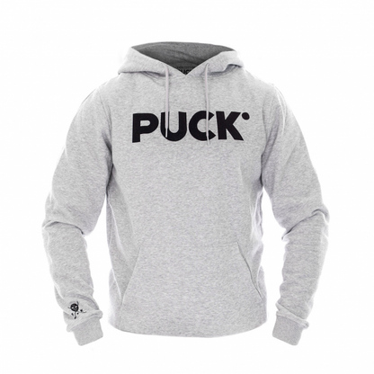 PUCK HOODIE Logo grau