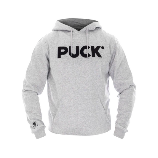 PUCK HOODIE Logo grau